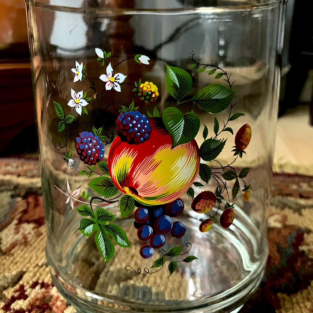 Vintage fruit glass vase